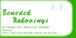 benedek makovinyi business card